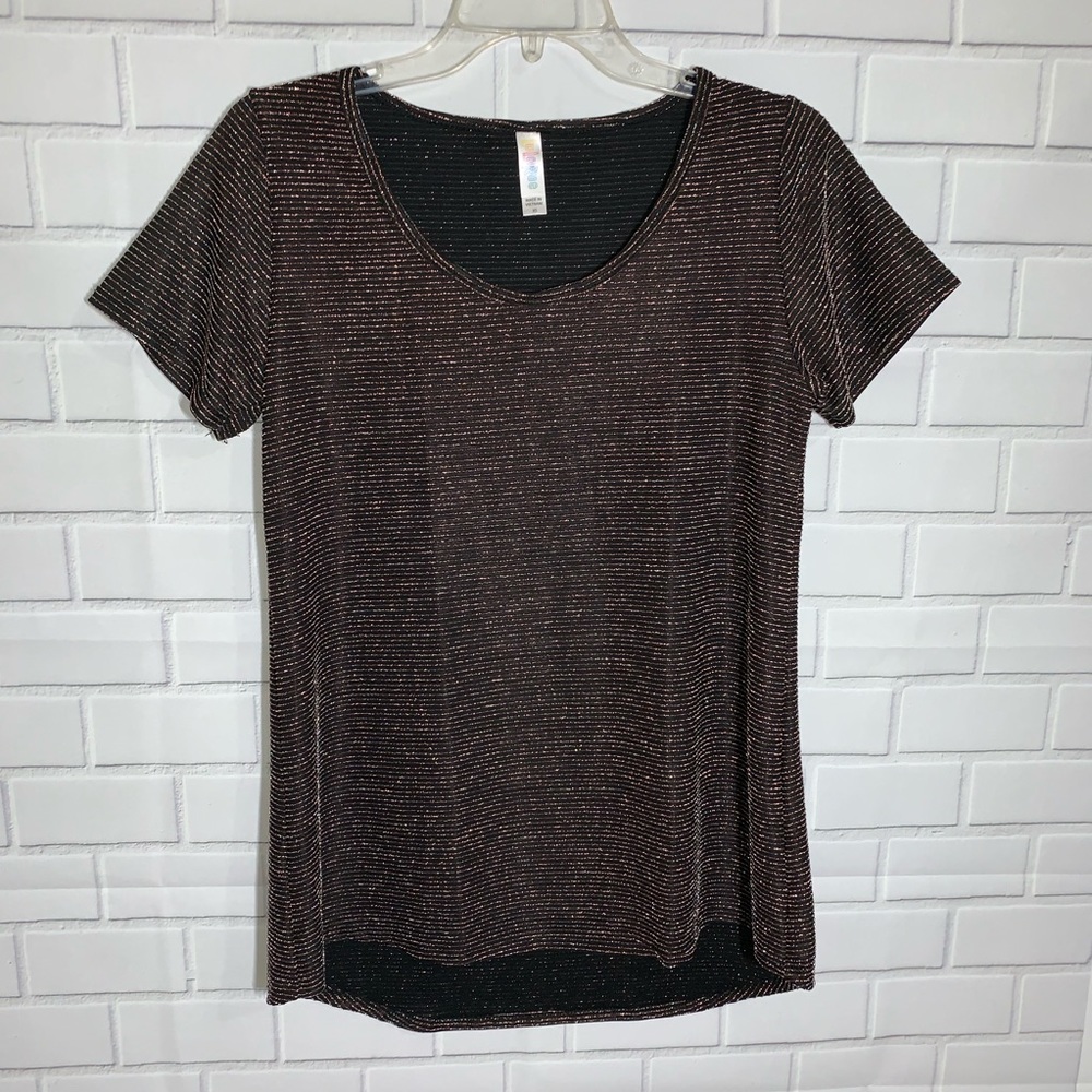 Lularoe Elegant Classic T Copper Black Shirt EUC